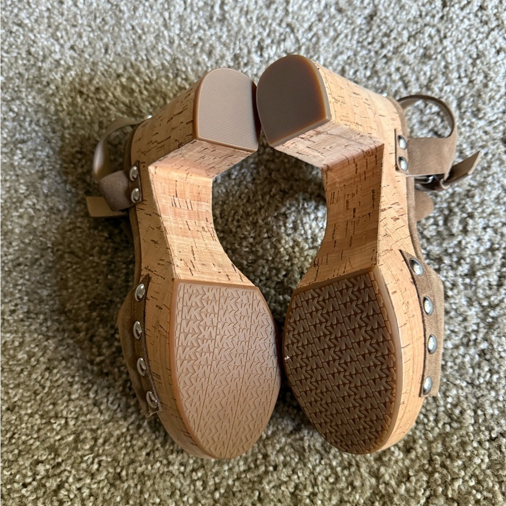 Michael Kors Camel Suede Sandals - Picture 3 of 3